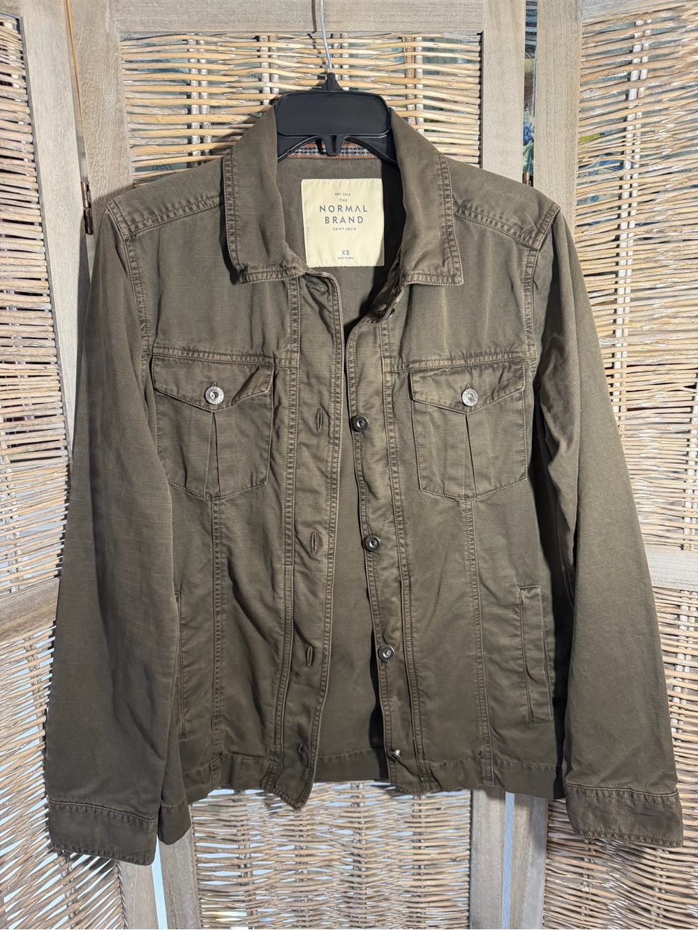 The Normal Brand Boyfriend CPO Shacket Utility Jacket in Olive - size XS